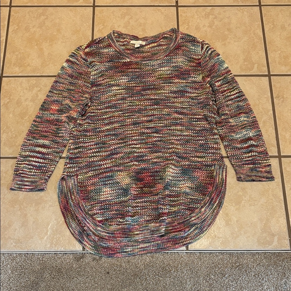 Multicolor Scoop Neck Knit Sweater
